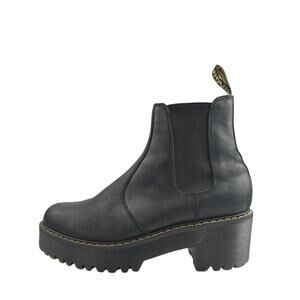 Dr. Martens Rometty Women's Black Leather Slip On Platform Chelsea Boots Size 9
